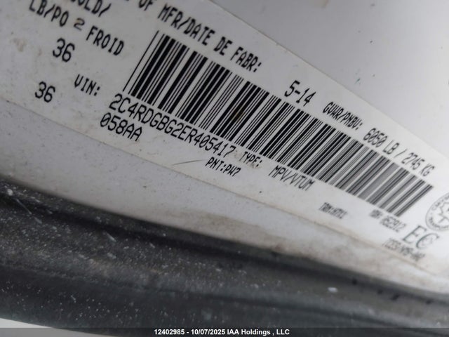 2C4RDGBG2ER405417 Dodge 2014