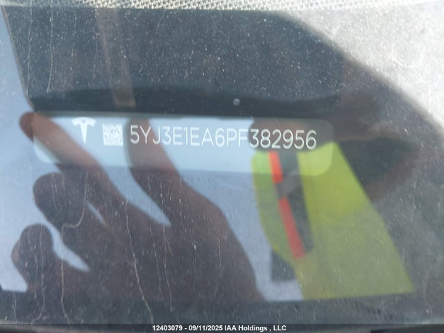 5YJ3E1EA6PF382956 Tesla MODEL 3