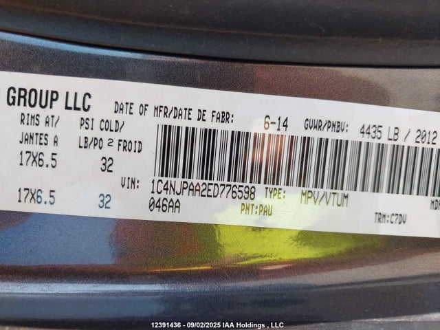 1C4NJPAA2ED776598 Jeep Patriot
