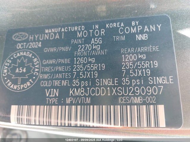 KM8JCDD1XSU290907 Hyundai t-gdi gamma ii