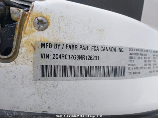 Chrysler Grand Caravan Sxt 2022 2C4RC1ZG9NR126231 Image 9