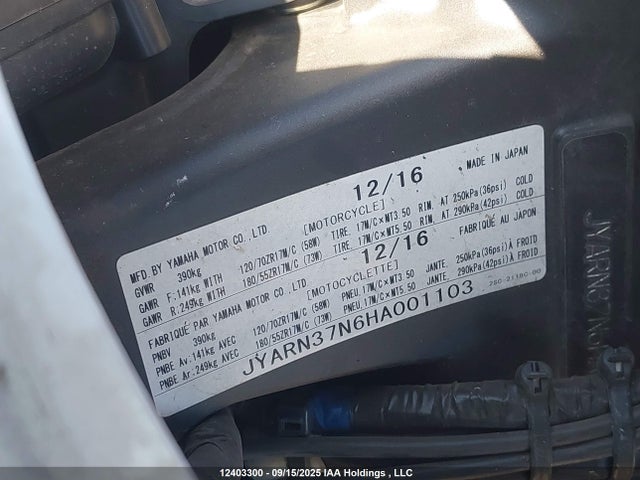 JYARN37N6HA001103 Yamaha FJ09