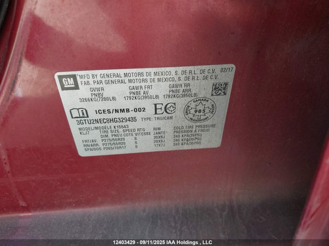 3GTU2NEC8HG329435 GMC l83 -spark ignited direct injection, variable valve timing, afm, e85 max, alum
