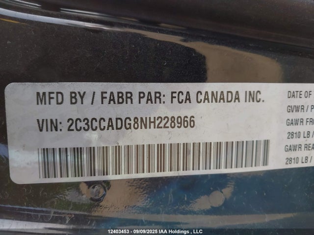 Aukcja sprzedaży 2022 Chrysler 300 Touring-l, vin: 2C3CCADG8NH228966, numer aukcji: 12403453