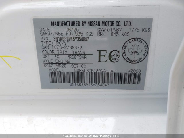 Nissan Sentra 2025 3N1AB8BV4SY354847 Image 19