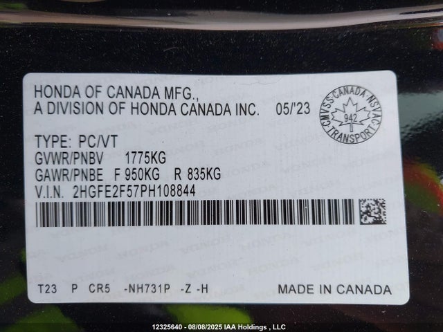 Honda k20c2 2023 2HGFE2F57PH108844 Image 18