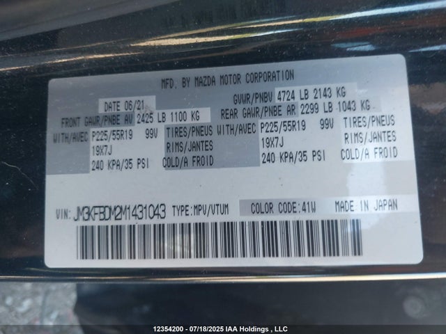 JM3KFBDM2M1431043 Mazda py cylinder decativation