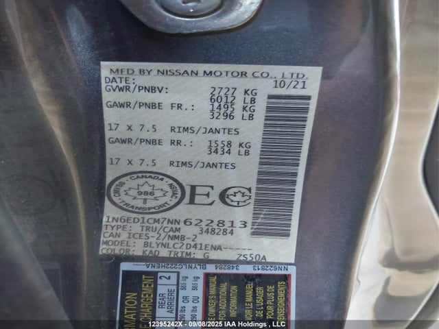 1N6ED1CM7NN622813 Nissan Frontier