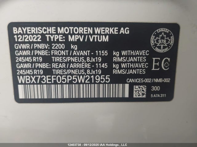 WBX73EF05P5W21955 BMW 2023