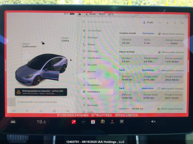 Tesla MODEL 3 2020 5YJ3E1EB2LF670489 Image 7