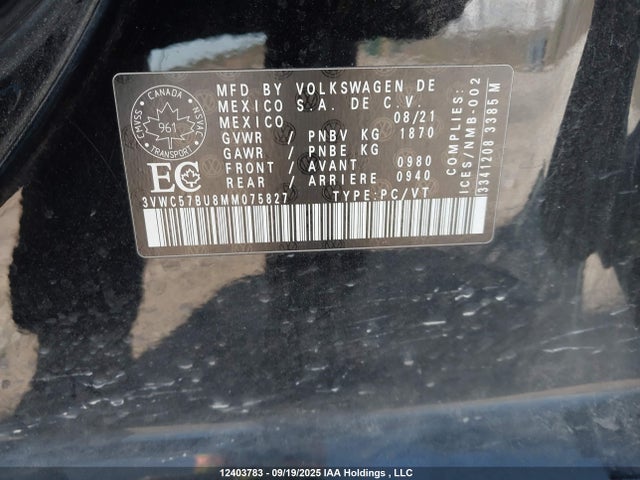 Volkswagen tsi 2021 3VWC57BU8MM075827 Image 9