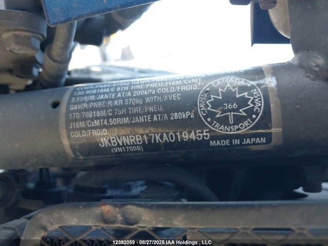 JKBVNRB17KA019455 Kawasaki Vulcan 1700