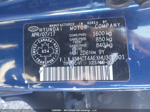 Hyundai Accent 2017 KMHCT4AEXHU304801 Image 19