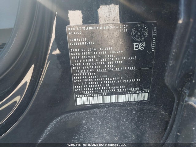 3VV8B7AX7NM055178 Volkswagen Tiguan