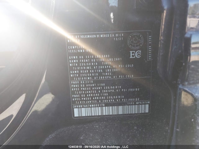 3VV8B7AX7NM055178 Volkswagen Tiguan