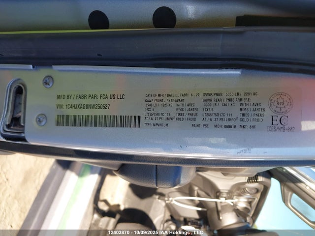 1C4HJXAG8NW250627 Jeep Wrangler