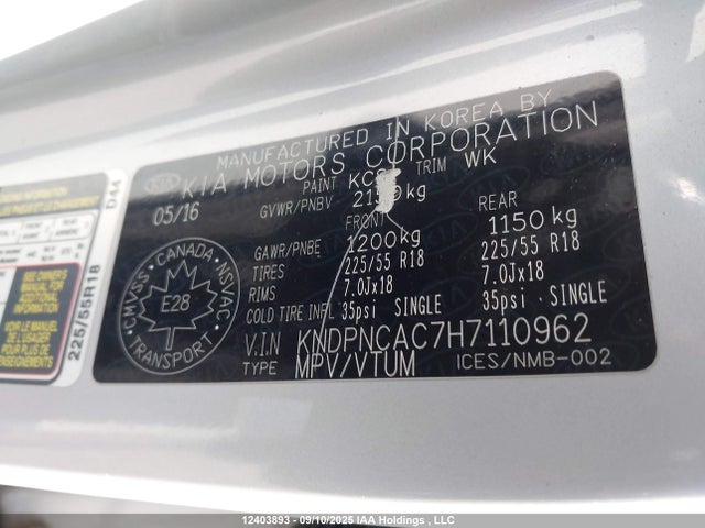 KIA gdi theta ii 2017 KNDPNCAC7H7110962 Image 18