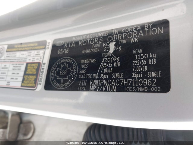 KIA gdi theta ii 2017 KNDPNCAC7H7110962 Image 9
