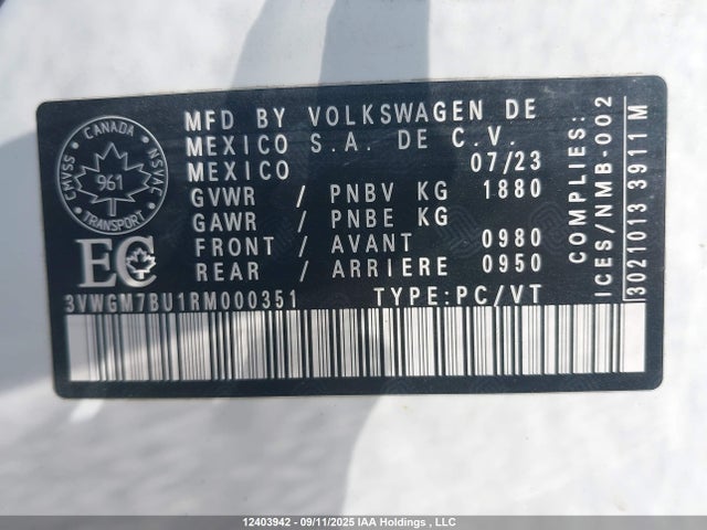 3VWGM7BU1RM000351 Volkswagen tsi