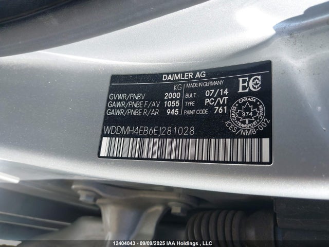 Mercedes-Benz B-Class 2014 WDDMH4EB6EJ281028 Image 9