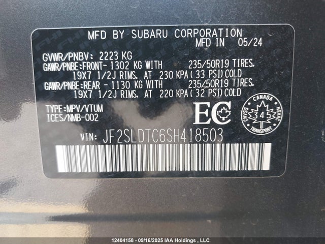 JF2SLDTC6SH418503 Subaru na