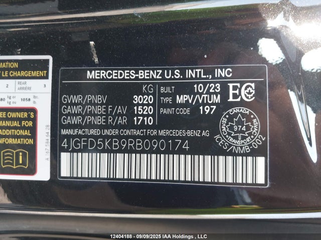 12404188 :رقم المزاد ، 4JGFD5KB9RB090174 vin ، 2024 Mercedes-benz Gle 450 Coupe 4matic مزاد بيع