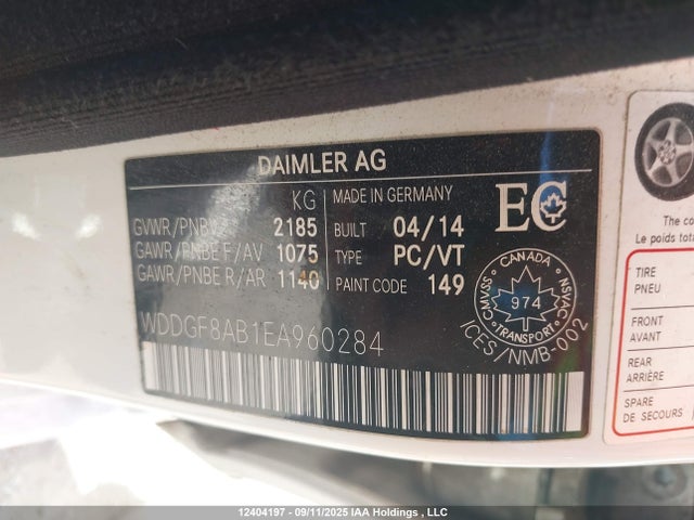 WDDGF8AB1EA960284 Mercedes-Benz C-Class