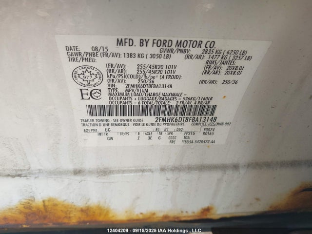 2FMHK6DT8FBA13148 Ford 2015