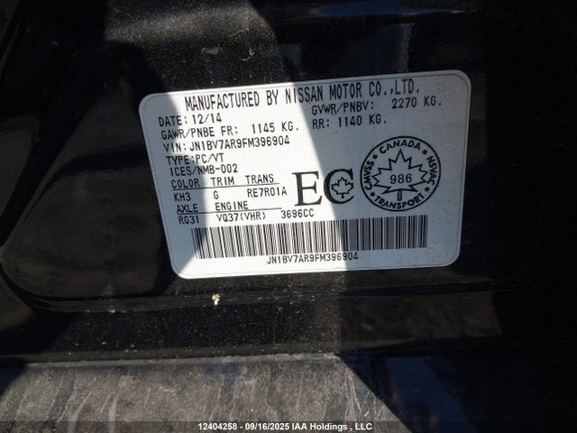 JN1BV7AR9FM396904 Infiniti Q50