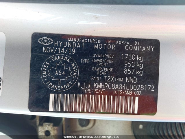 Hyundai mpi gamma ii 2020 KMHRC8A34LU028172 Image 19