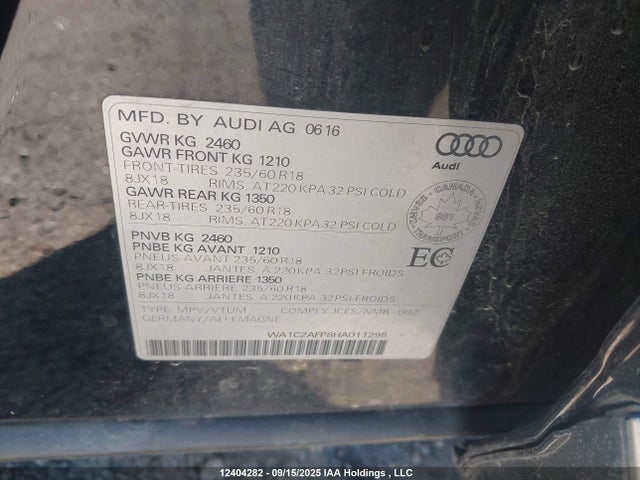 WA1C2AFP8HA011295 Audi 2.0t