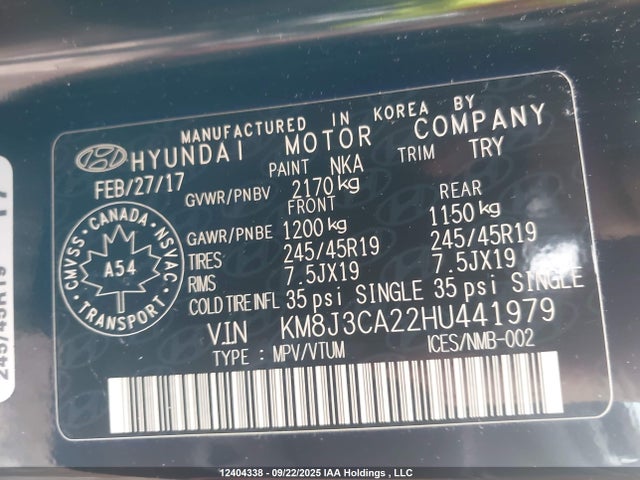 KM8J3CA22HU441979 Hyundai t-gdi gamma