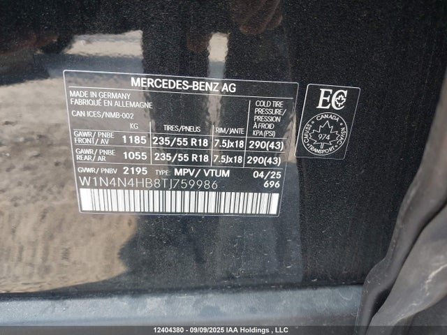 W1N4N4HB8TJ759986 Mercedes-Benz m260
