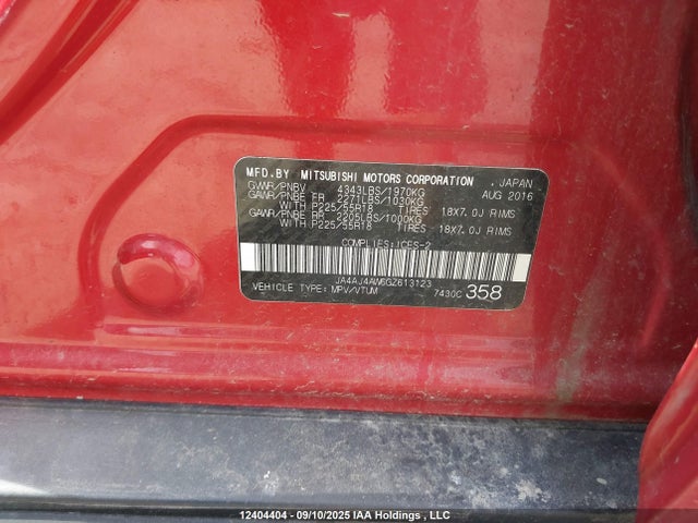 JA4AJ4AW6GZ613123 Mitsubishi dohc mivec