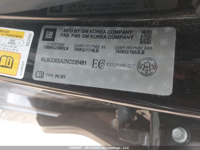 Chevrolet lv7 2022 KL8CD6SA2NC030481 Image 9