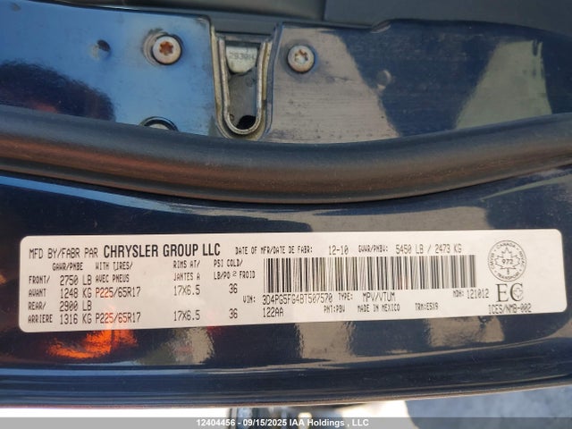 Продажа на аукционе авто 2011 Dodge Journey, vin: 3D4PG5FG4BT507570, номер лота: 12404456