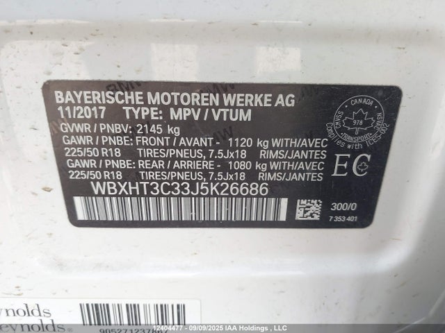 BMW X1 2018 WBXHT3C33J5K26686 Image 9