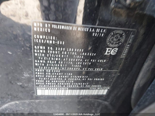 Volkswagen 2019 2019 3VV0B7AX5KM149875 Image 18