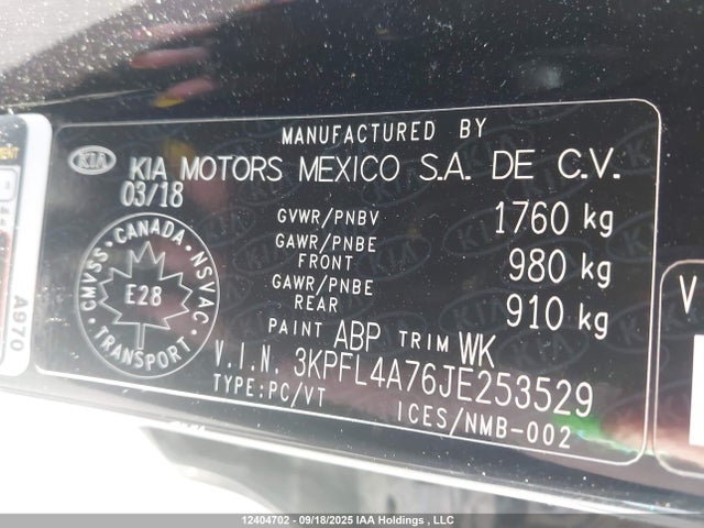 KIA mpi nu 2018 3KPFL4A76JE253529 Image 9