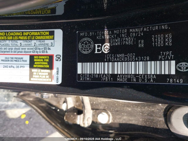 Toyota a25a-fxs 2025 4T1DAACK9SU543128 Image 19