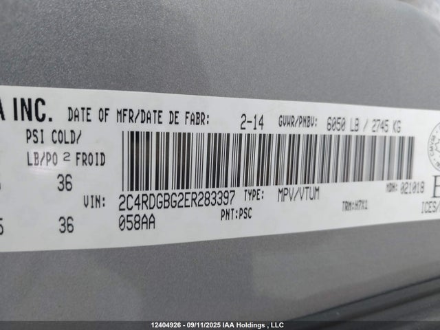 2C4RDGBG2ER283397 Dodge Grand Caravan