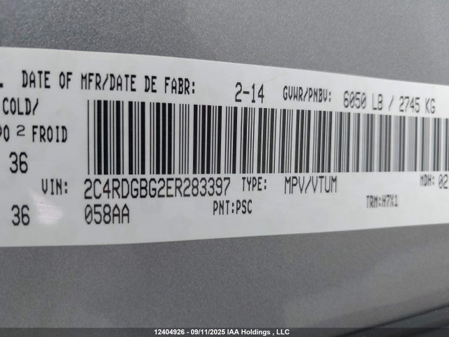 2C4RDGBG2ER283397 Dodge Grand Caravan