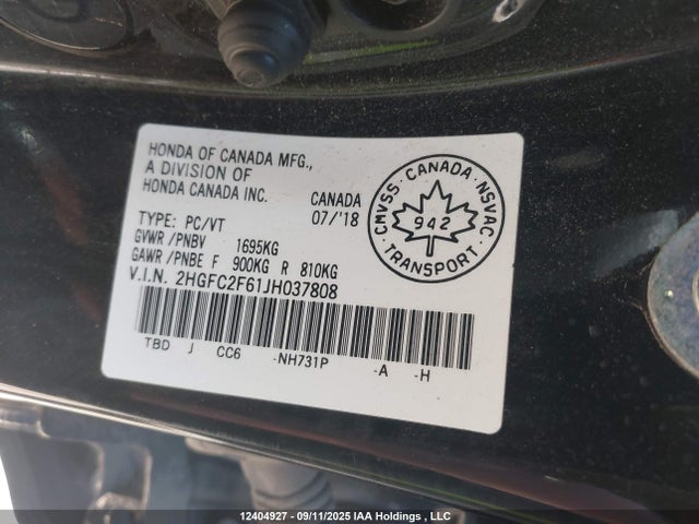 2HGFC2F61JH037808 Honda k20c2