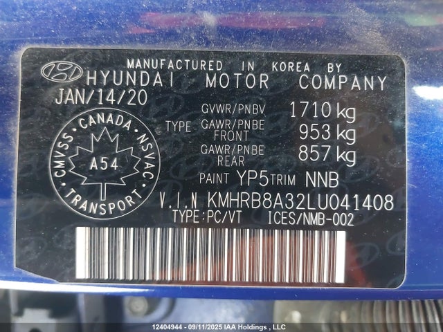 Hyundai mpi gamma ii 2020 KMHRB8A32LU041408 Image 19