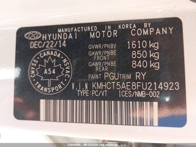 Hyundai dohc gdi gamma 2015 KMHCT5AE8FU214923 Image 9