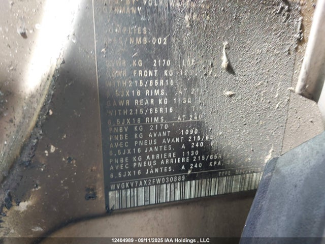 Volkswagen 2015 2015 WVGKV7AX2FW030889 Image 9