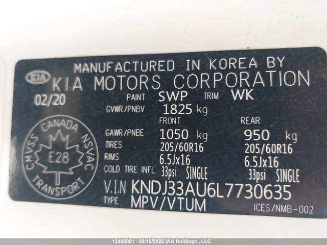 KIA mpi nu 2020 KNDJ33AU6L7730635 Image 9