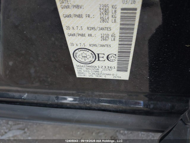 5N1AZ2MH0GN123361 Nissan Murano