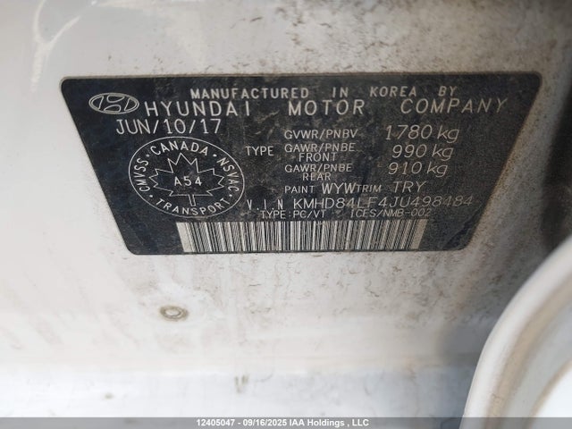 KMHD84LF4JU498484 Hyundai mpi nu