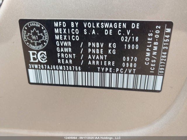 3VW267AJ6GM338756 Volkswagen 1.4t